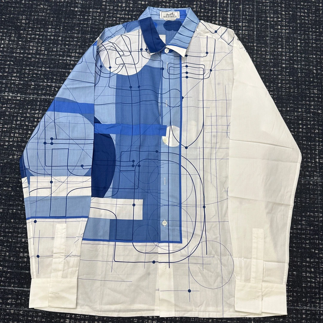 Hermes 爱马仕 几何图案衬衫 99新 42码 001704
