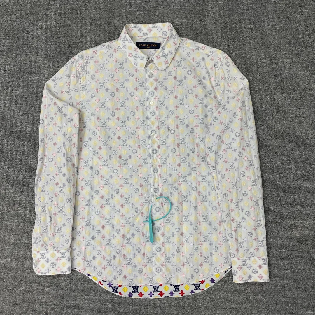 louisvuitton路易威登内里植绒老花长袖衬衫xl码99新