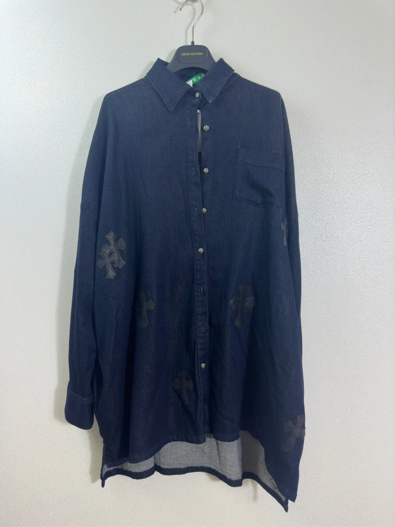 Chrome Hearts 克罗心拼皮牛仔/衬衫/全新无吊/S码/002058