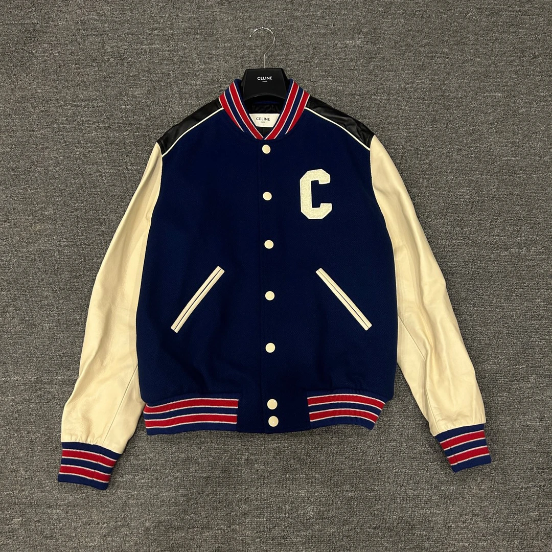 Celine Ss23新款字母C皮袖棒球服 50码 99新 0000502