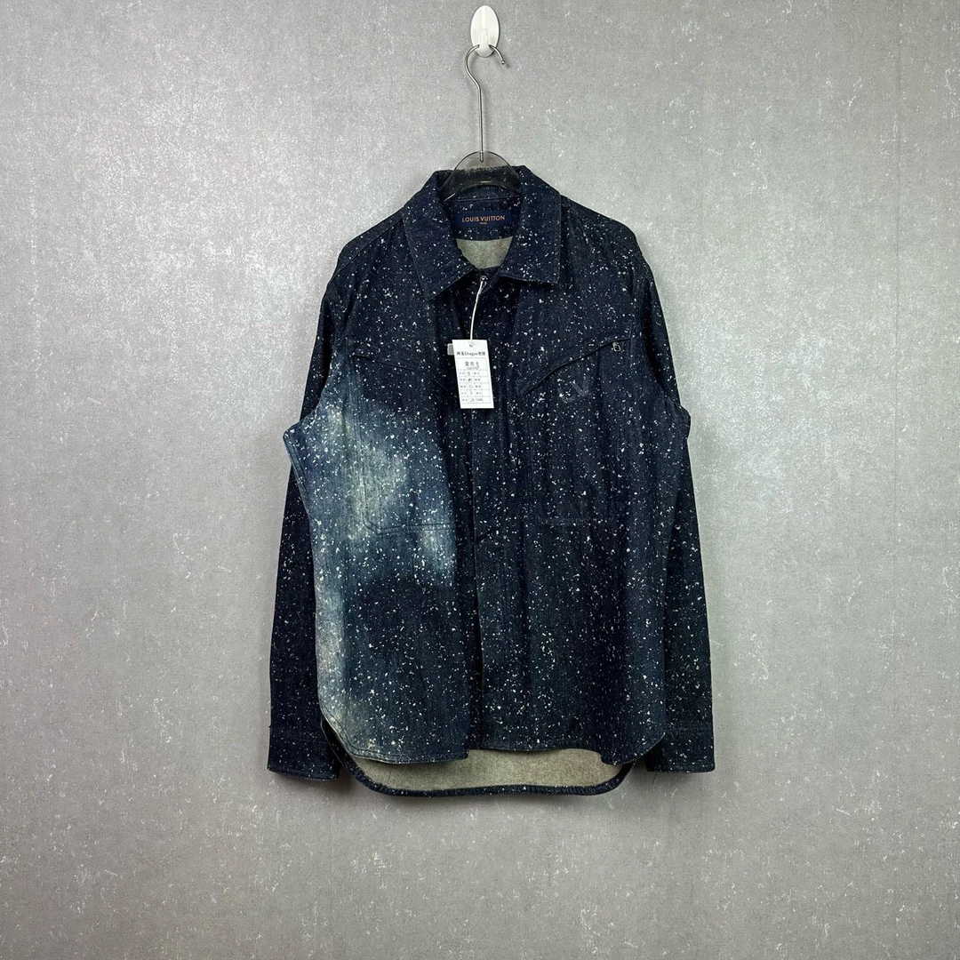Louis Vuitton LV 银河星空泼墨拉链牛仔衬衫 M码/99新/002365