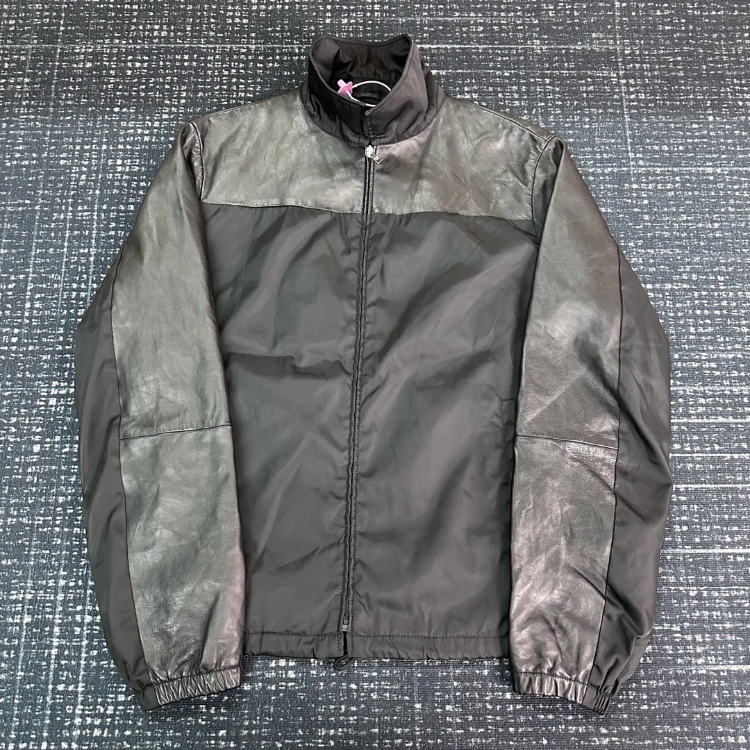 Prada 普拉达 羊皮尼龙拼接夹克 52码/99新/002312