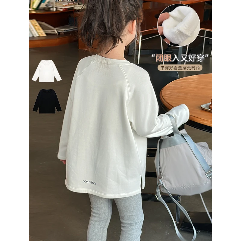 麦麦秋【现货-甜甜学姐+不倒绒+亲肤柔软保暖】女童冬季长袖打底衫