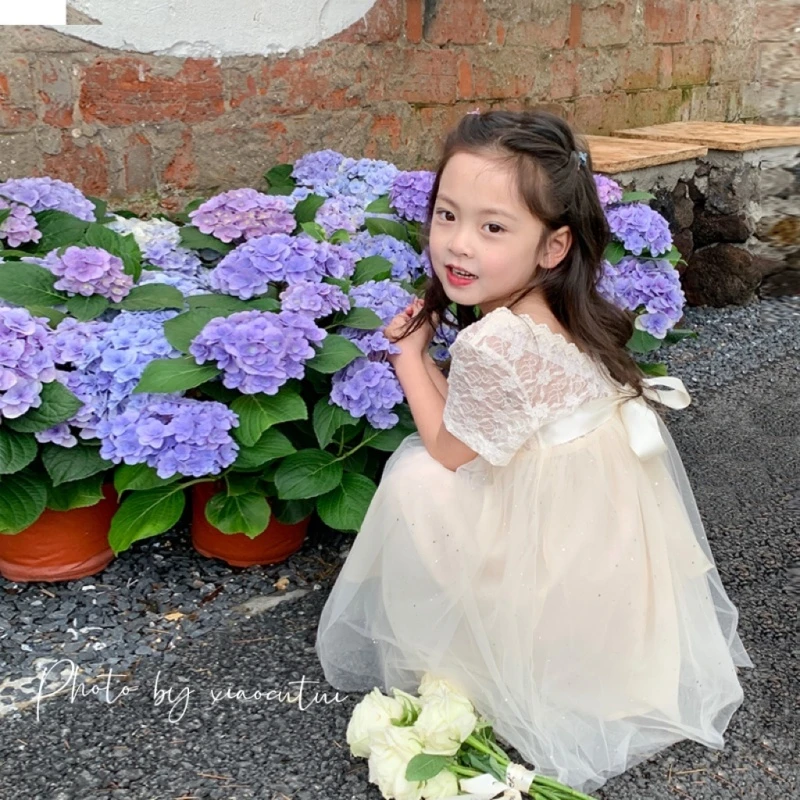 麦麦秋【现货-白月光】夏季韩版蕾丝仙气露背连衣裙汉服