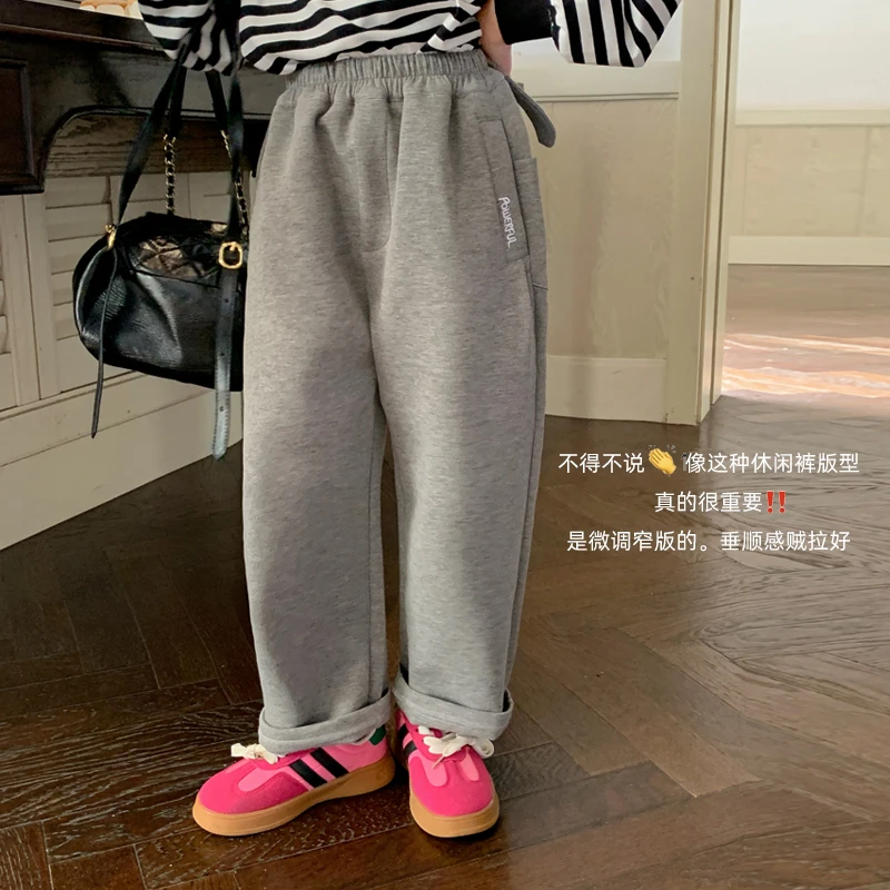 【现货】【QC23287】童装女童休闲裤春秋儿童运动卫裤宽松休闲裤子潮