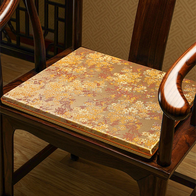 满幅织锦缎新中式座垫沙发垫餐椅凳子坐垫家用椅子垫子餐椅坐垫