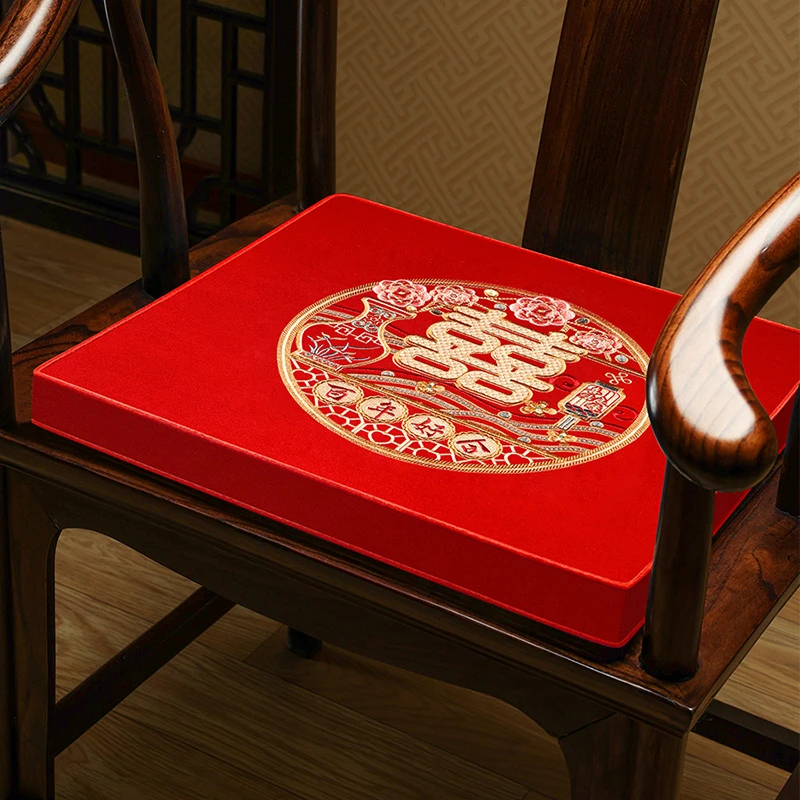 【百年】新中式结婚椅垫沙发坐垫跪垫喜垫婚礼红色喜字座垫椅子垫