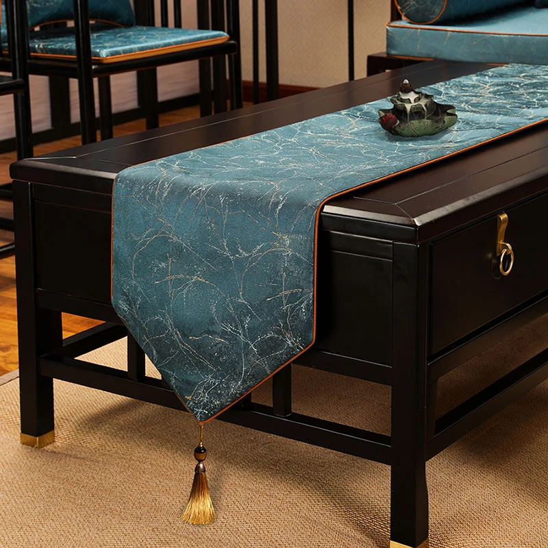 【凤丝】新中式禅意桌旗中国风桌布客厅餐桌电视柜茶几布艺床旗巾