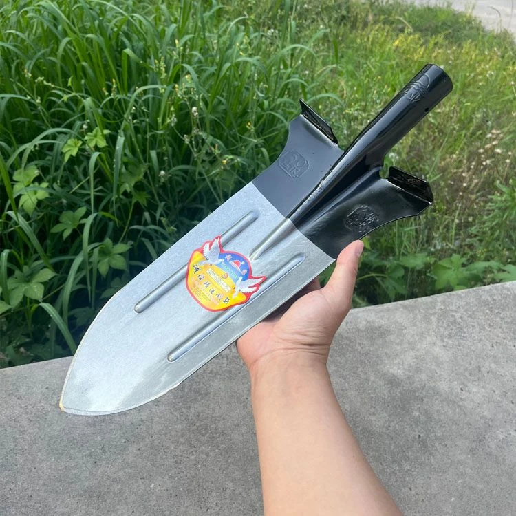 全钢锰钢淬火加长加厚山药尖头铁锹农用长尖铲子挖树挖沟挖土铁锨