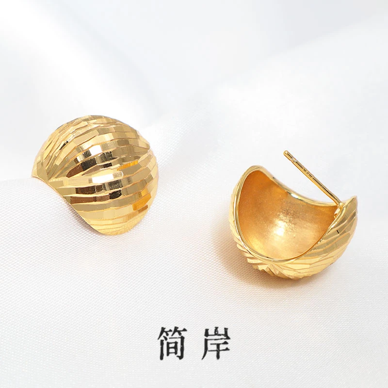 jeshore/简岸 925银耳饰 夜曲贝壳耳钉金色YS