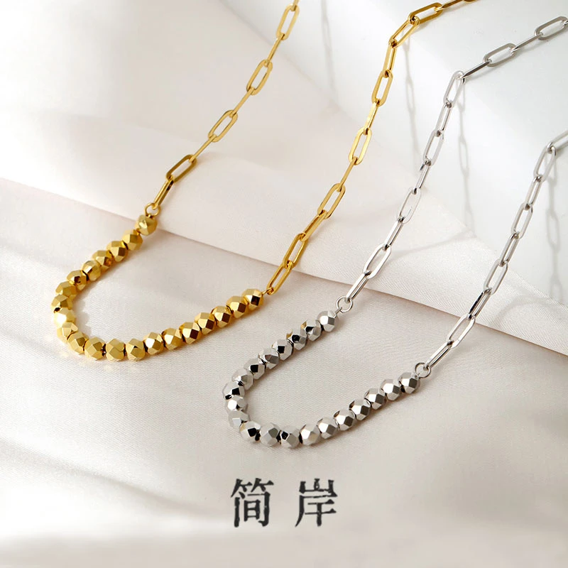 jeshore/简岸 链子925银 鎏金碎银项链