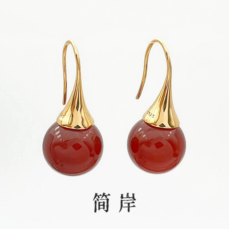 jeshore/简岸 925银耳饰 【新年】美拉德如意水滴耳勾