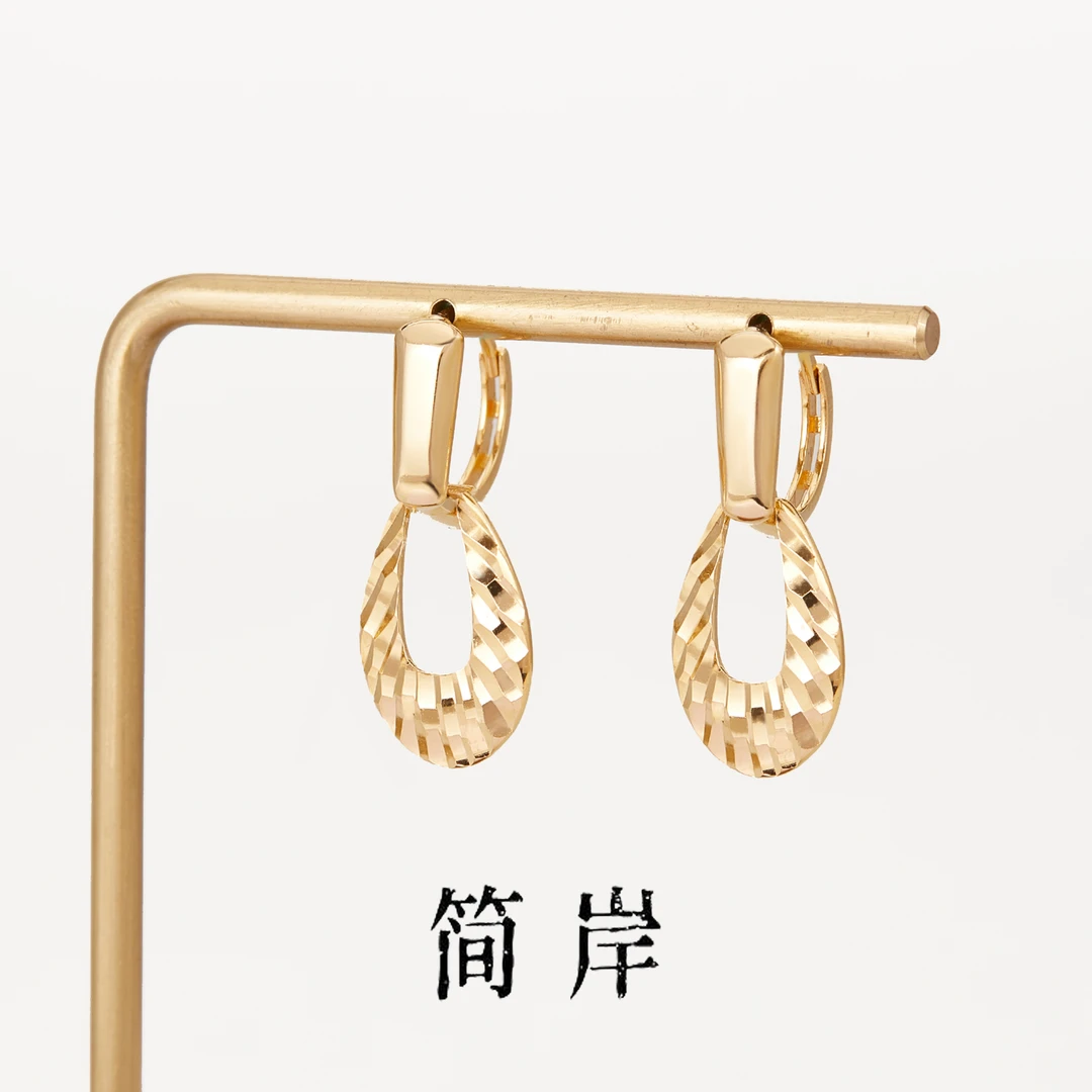 jeshore/简岸 925银耳饰 时尚简约百搭光环椭圆耳扣