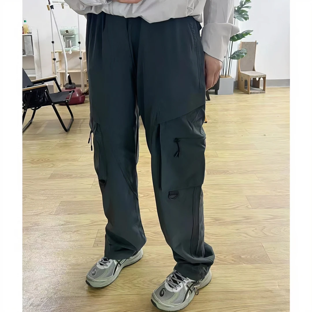 户外轻便透气速干立体口袋卡扣直筒百搭宽松休闲显瘦束脚伞兵裤