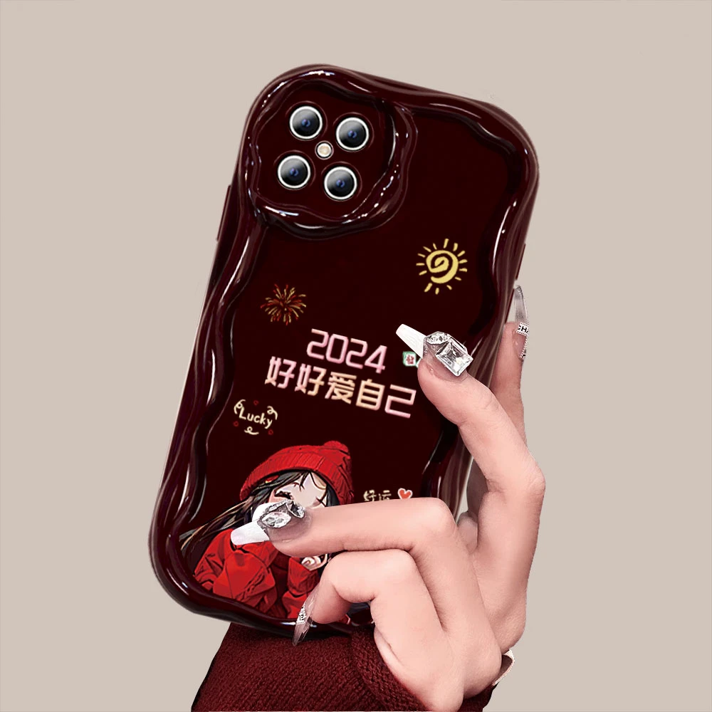 【华为NOVA8SE】好好爱自己奶油纹防摔2024新年款手机壳女款