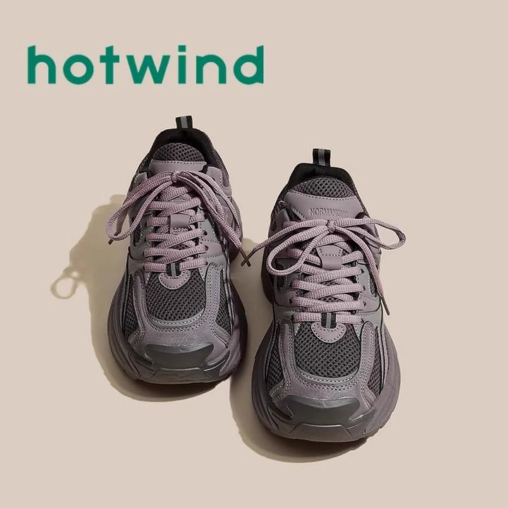 热风小怪兽厚底老爹鞋女爆款2024秋冬新款复古百搭轻便休闲运动鞋