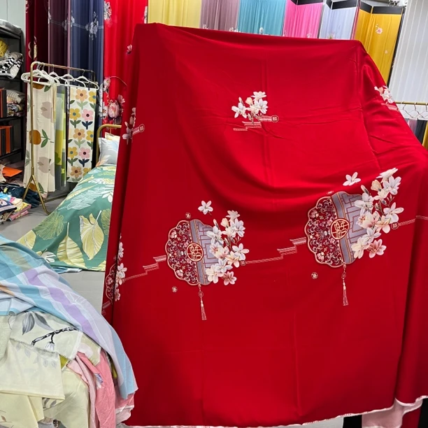 【喜结良缘-红】高支高密布料2.5*2.5（-+5cm）不加工 时尚大气