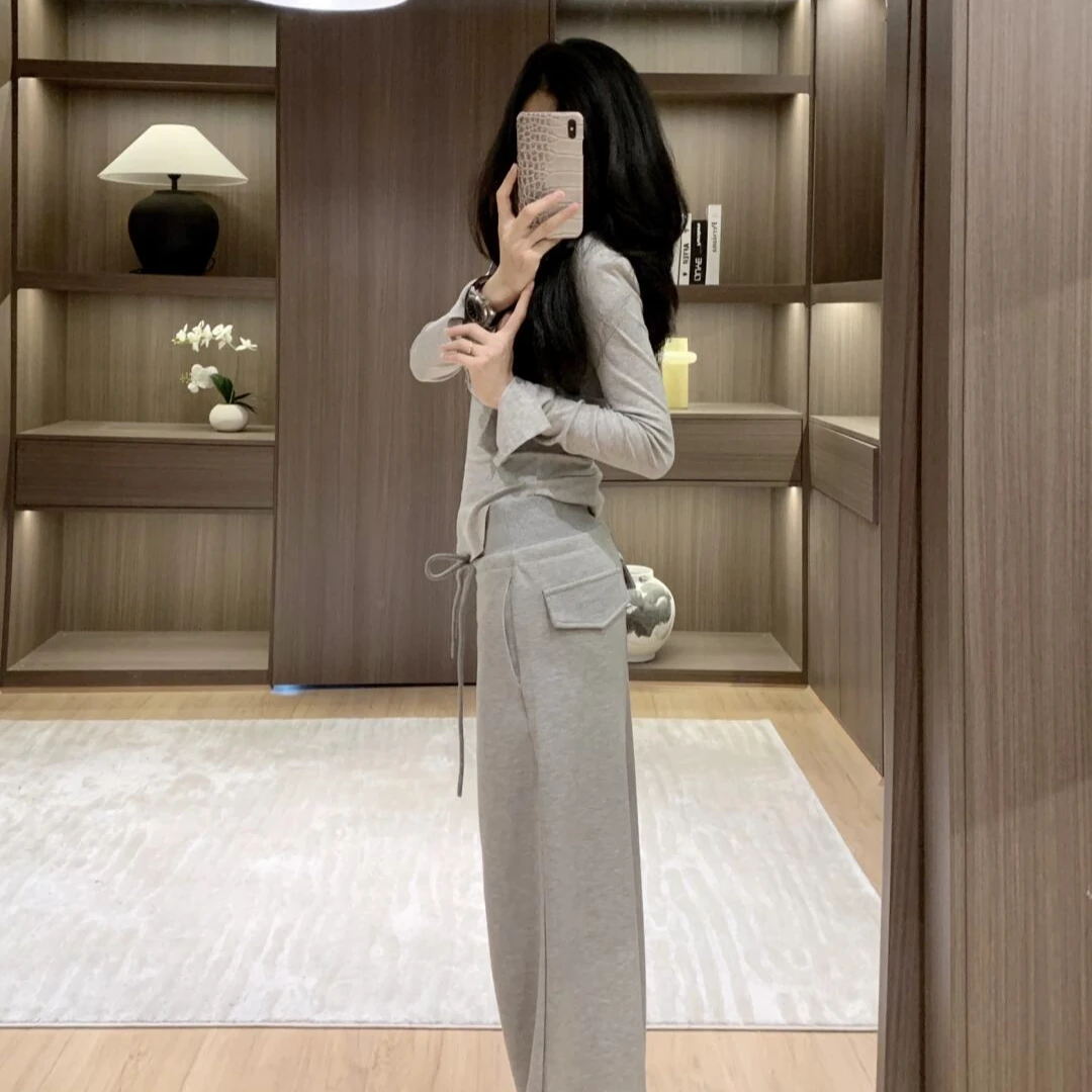 韩版春装女款爆款2025新款显瘦高级感上衣百搭洋气休闲裤小众女装