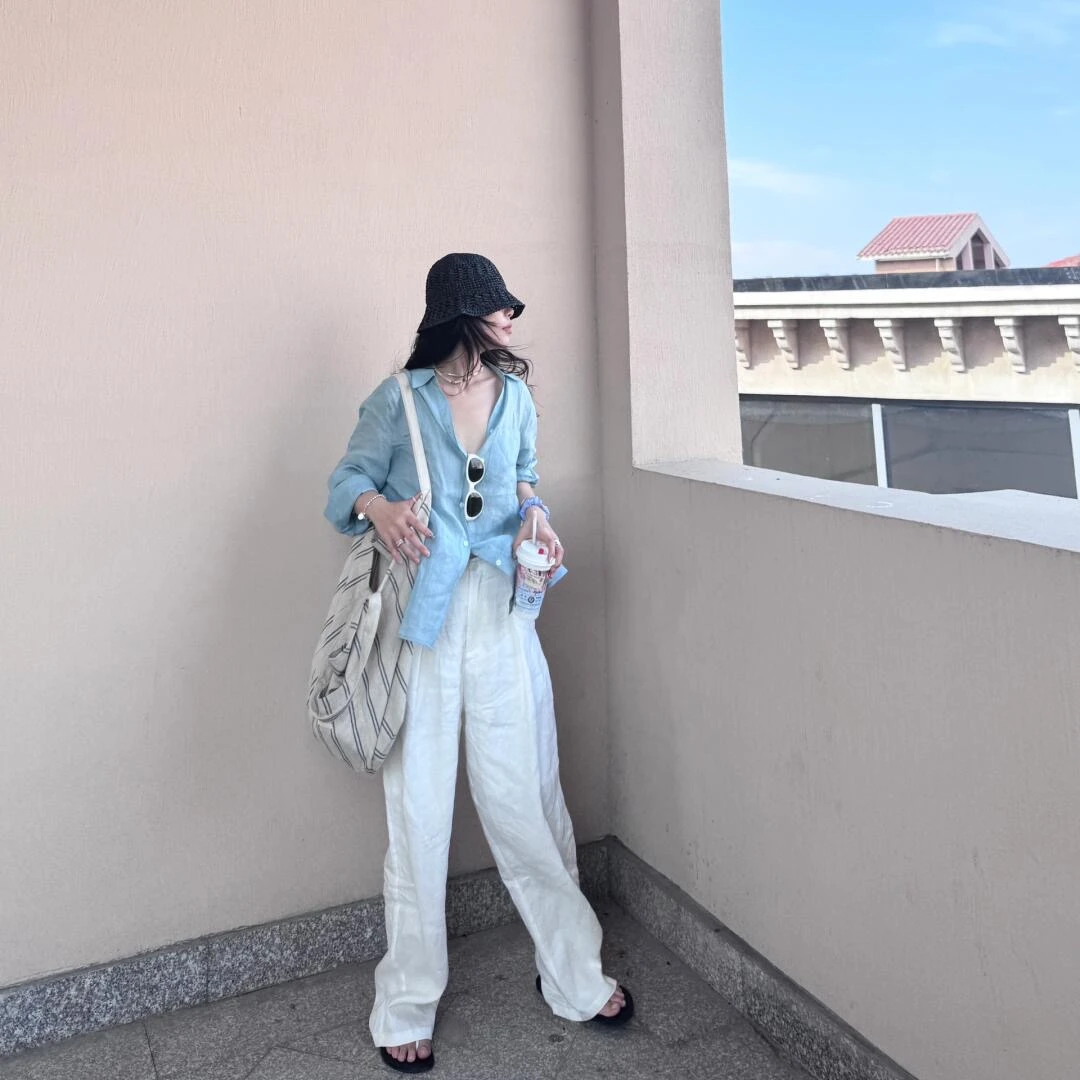 早春韩系飘亮套装洋气显瘦通勤上衣韩版运动休闲百搭裤子小众女装