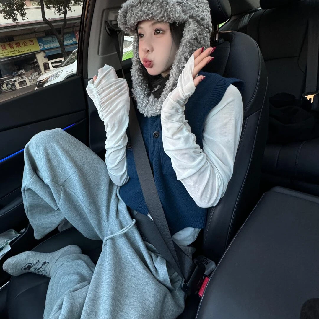 秋冬新款服装时尚简约内搭百搭舒适修身洋气马甲直筒宽松休闲裤子