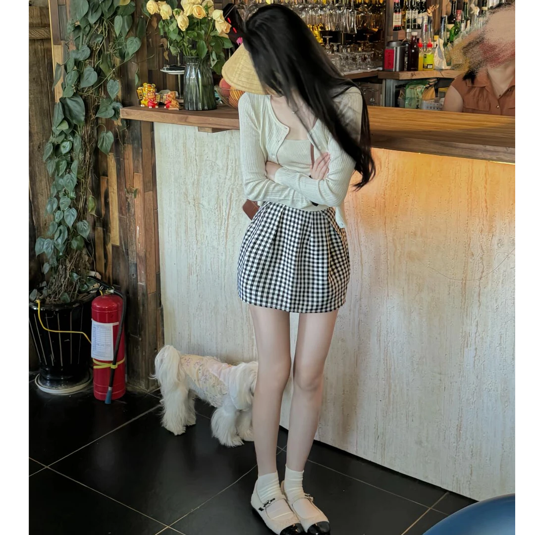 女装春季穿搭千金清冷感贵系衣服套装内搭小众女装开衫休闲风短裙