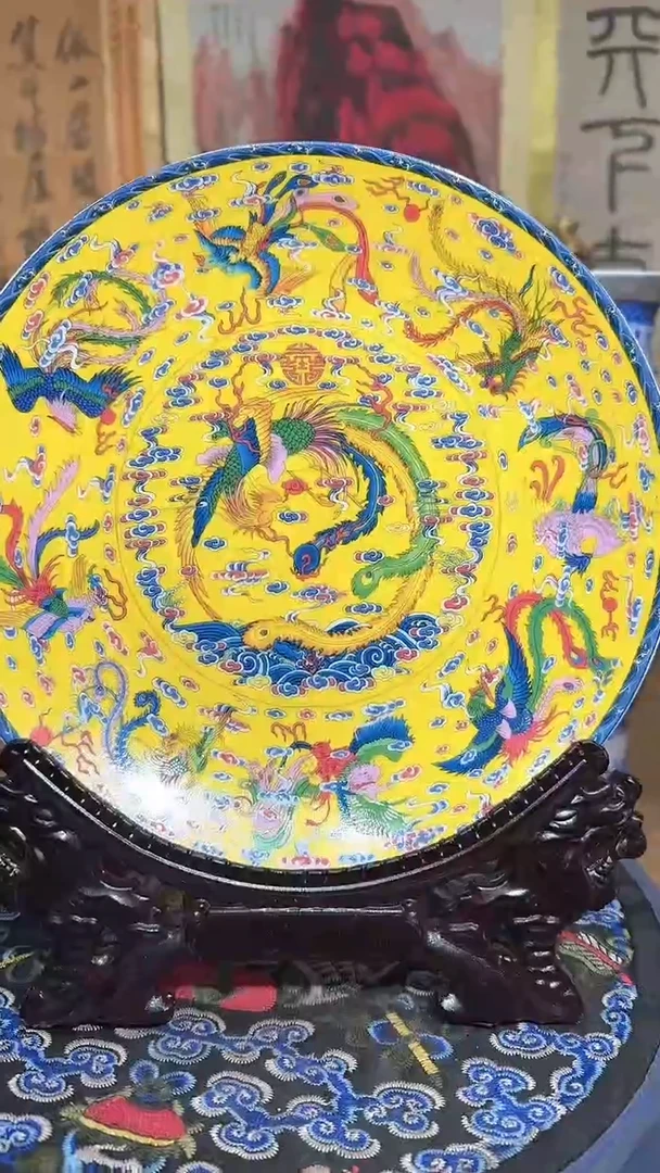 【闪购商品】陶瓷瓶凤盘