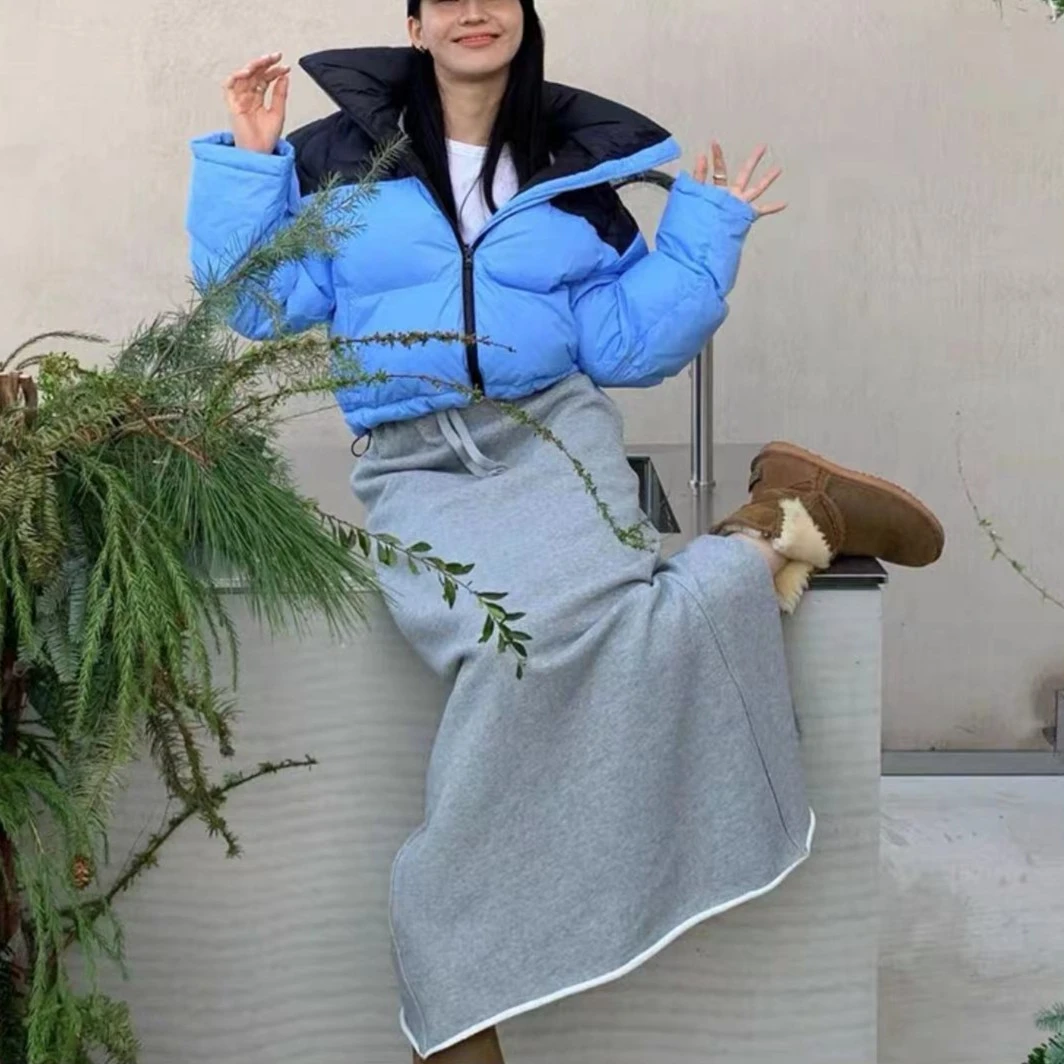 T216 新款立领时尚百搭爱心拼接面包服 HG-T008