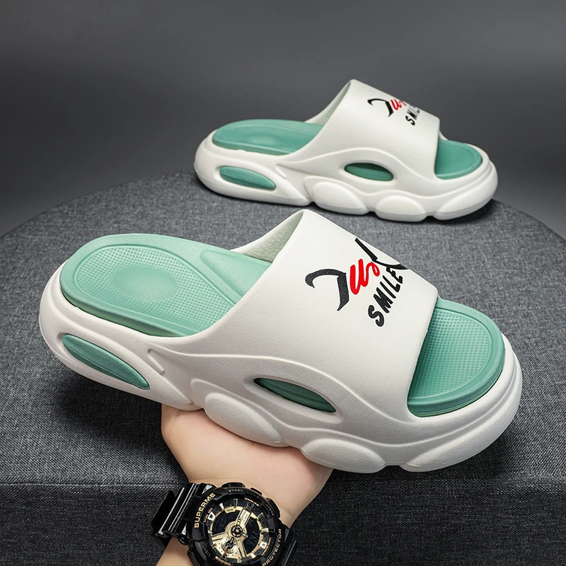 一字拖鞋男女款夏天户外休闲增高厚底踩屎感男士防滑耐磨时尚凉拖