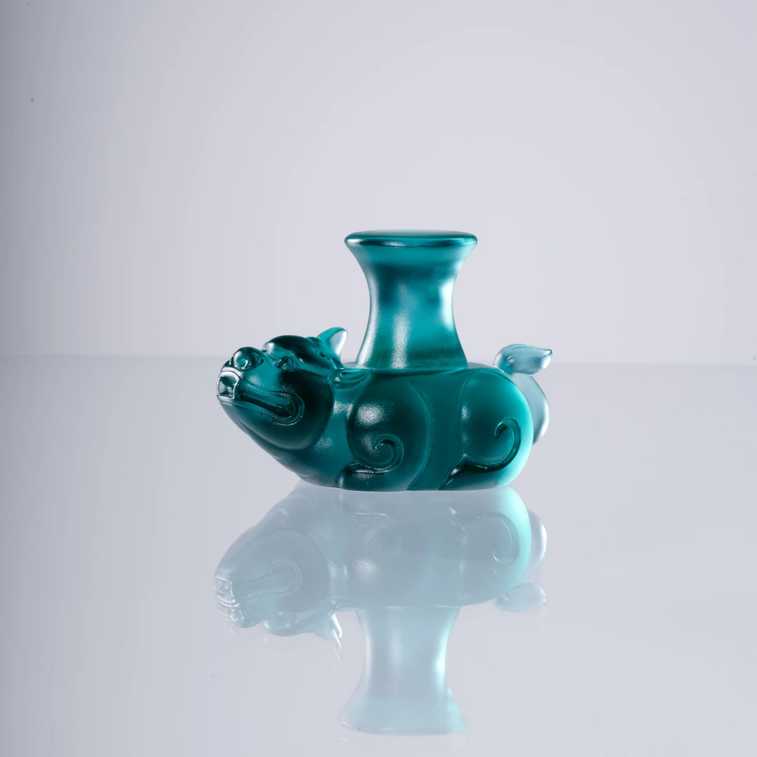 仓一艺术空间【霸下盖置】新中式茶具纯手工极简送礼水晶琉璃摆件