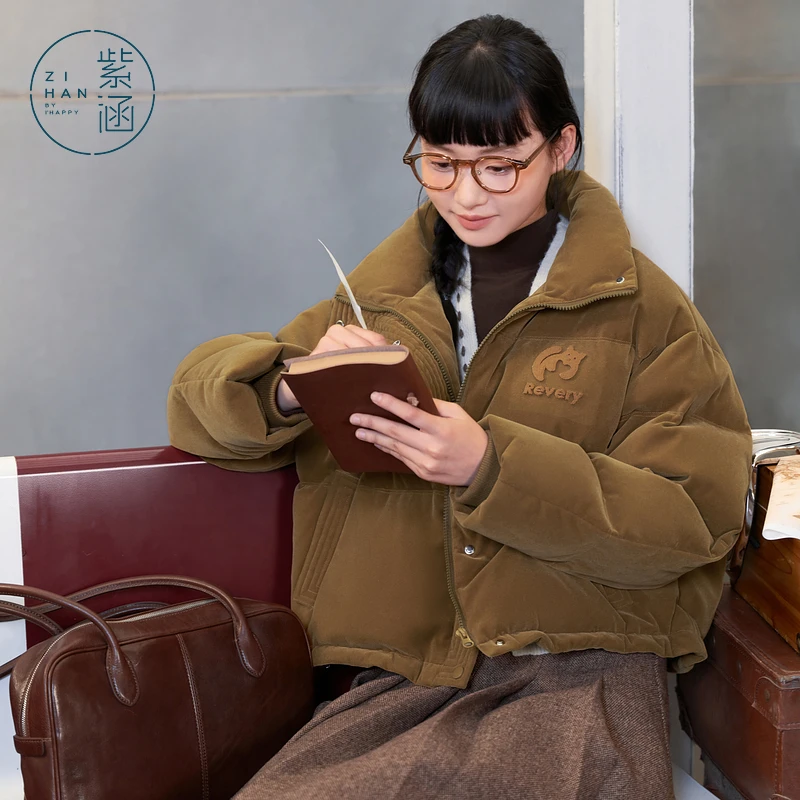 紫涵绒感短款羽绒服外套女冬新款加厚保暖面包服Z4Z10BS214