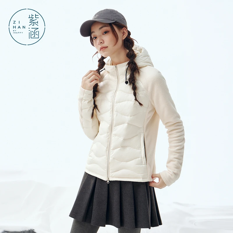 《王雪糕专属》紫涵轻薄连帽羽绒女2024年冬Z4Z11SS709