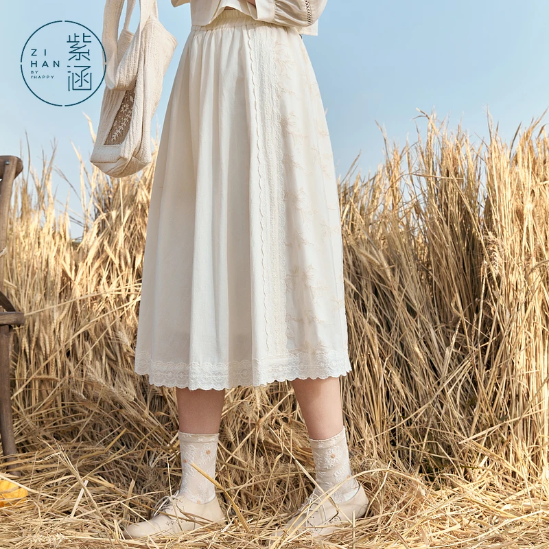 【千颂妮专享】紫涵莱赛尔蕾丝花边半身裙女Z4Z07AN329