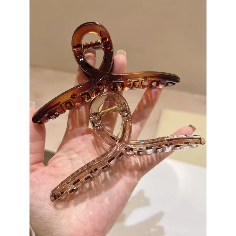 基础款简约大号抓夹纯色茶色咖色韩版高级感法网红法式高级感抓夹