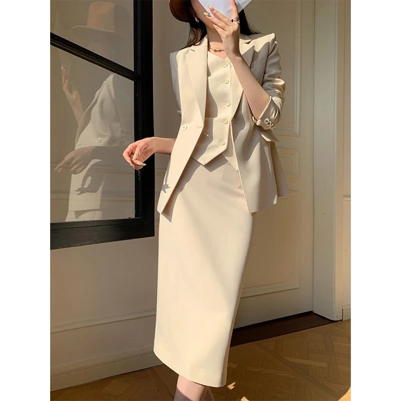 【时尚轻奢】西装女职业套装马甲2025春季新款高级感工作服西服套装