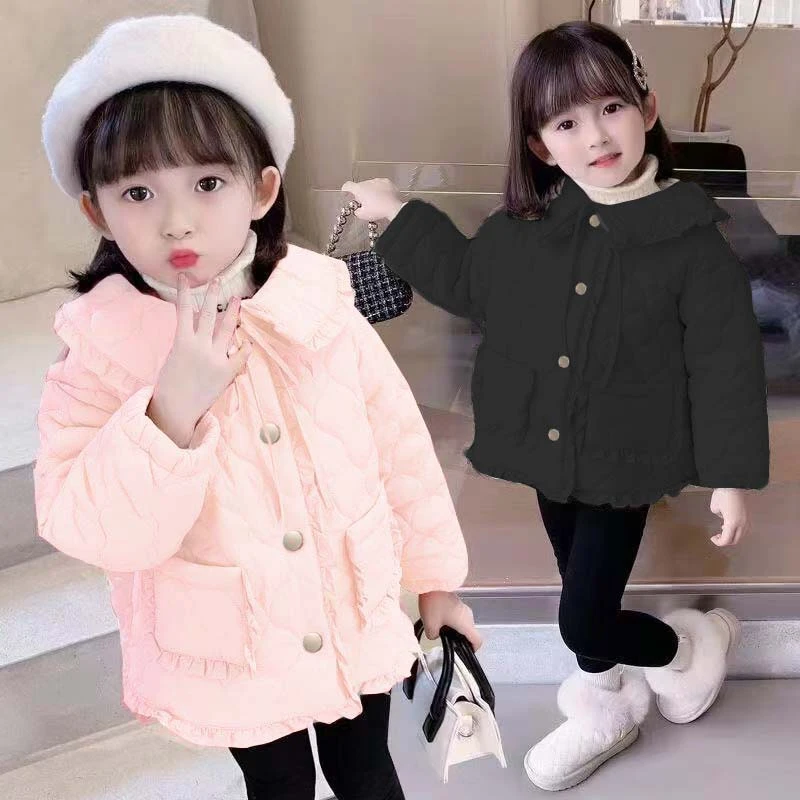 秋冬儿童轻薄款棉服韩版中小童夹棉外套宝宝上衣女童洋气棉袄童装