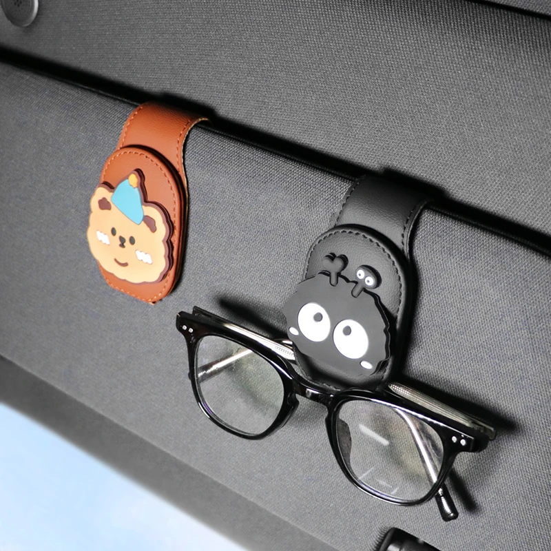 汽车煤球遮阳板眼镜夹内饰车载挂眼镜太阳镜墨镜盒好物收纳夹子