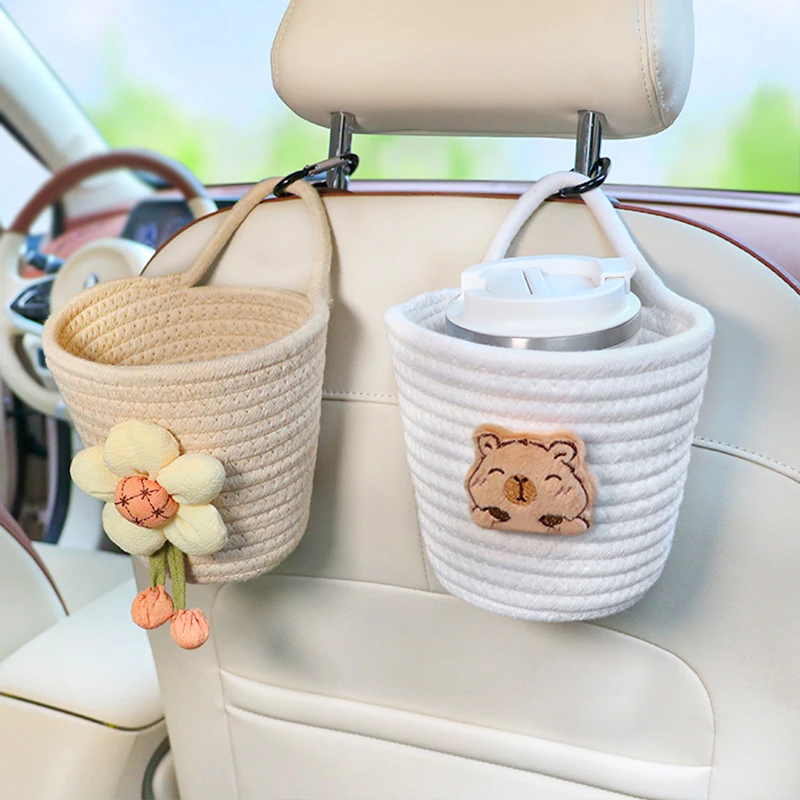 车载垃圾桶挂式后排椅背垃圾袋座椅后背储物收纳袋车内雨伞收纳桶