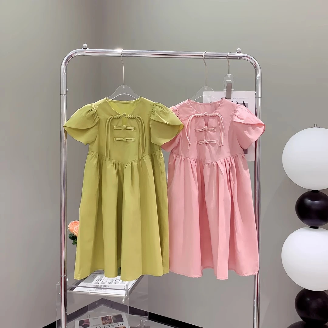 连衣裙儿童裙子童装女童夏季泡泡袖韩版气质洋气时尚休闲女孩宽松