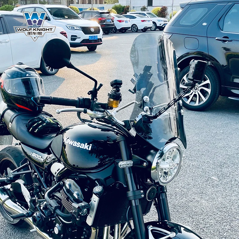 肌车狼适用于川崎Z900RS风挡前挡风玻璃挡风板复古摩托车改装配件