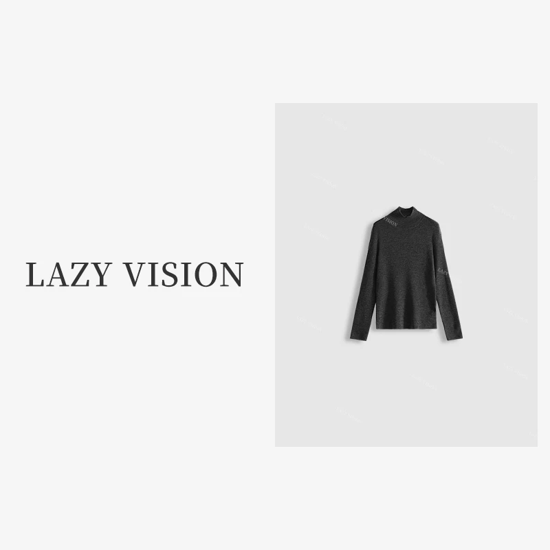 LAZYVISION【老友记】100支极细羊毛半高领女士针织衫上衣ZMD-17749