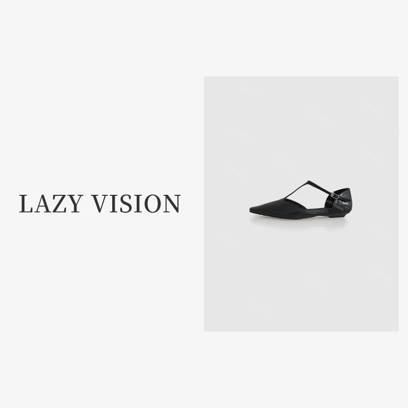 LAZYVISION'松弛优雅'头层牛皮尖头时尚百搭鞋女鞋ZMD-15704