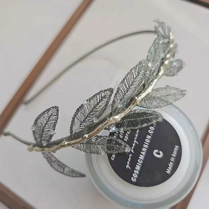 卢梭手工缝制绿叶发箍