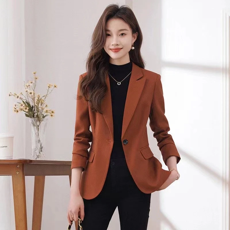 美娇蛾显瘦气质西装外套春装新款时尚修身职业上衣流行女士西服