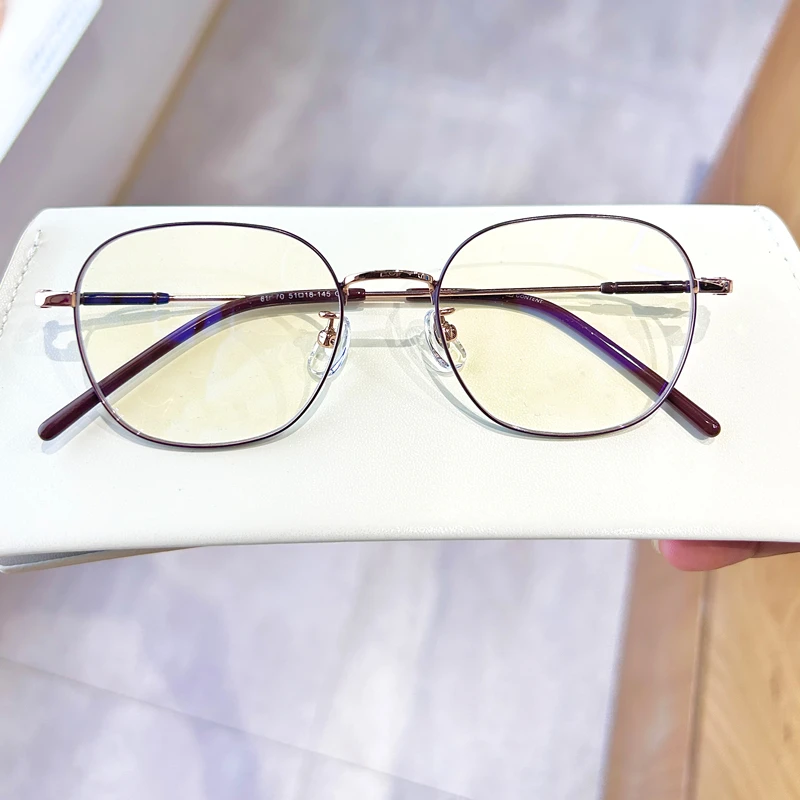 巧克力金近视眼镜框架女小框潮男可配有度数变色镜片