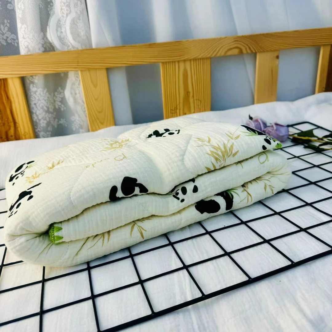 A类母婴级韩国棉花糖皱皱纱双层纱贝壳边棉花被120*150