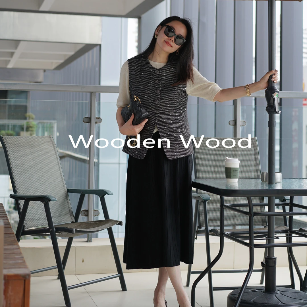 Wooden Wood“洒脱与文艺”纯色减龄极细美丽诺羊毛半身裙P75064