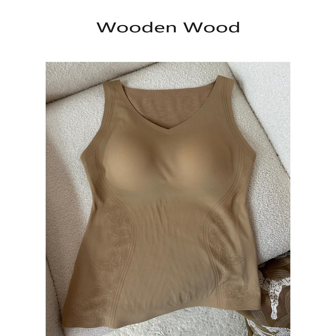 Wooden Wood“贴身日记”高端气质保暖背心无痕美背内衣P75939