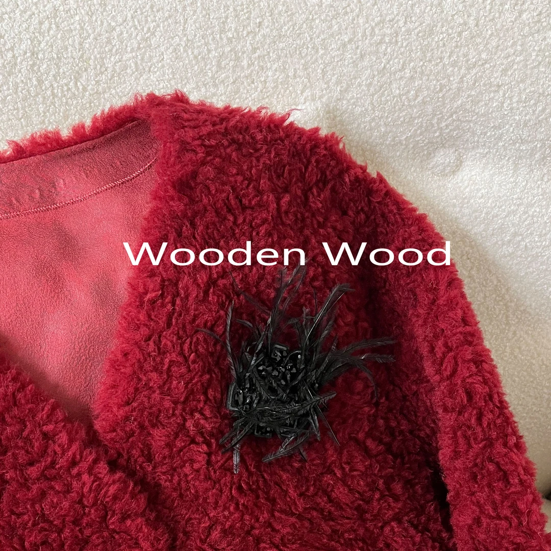 非金属胸针 Wooden Wood“假面舞会”气质百搭（月匈钅十）外套P75313