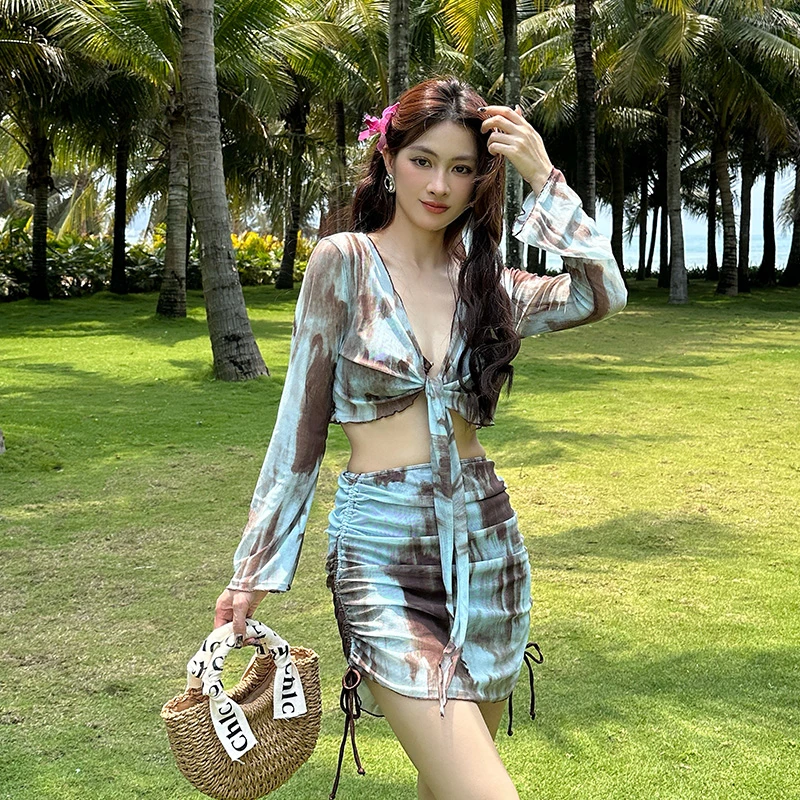 VNEBO新款大码泳衣女分体性感美拉德比基尼聚拢胖mm海边度假防晒