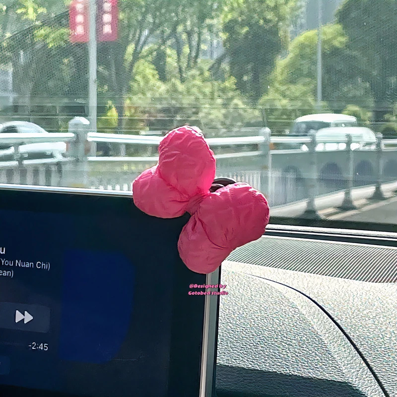 女生可爱车载粘钩蝴蝶结少女心车载好物汽车驾驶装饰隐形粘钩